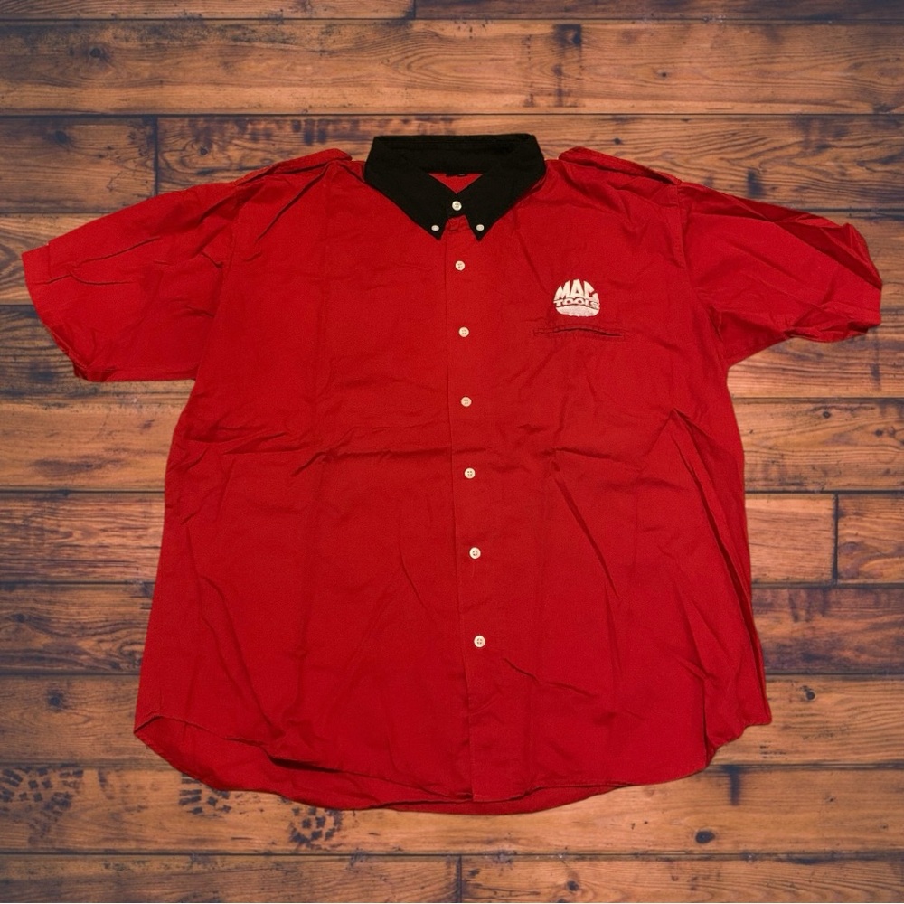 Mac Tools Racing Shirt Worker Employee Button Up Down Shirt NASCAR Mechanic